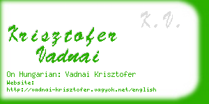 krisztofer vadnai business card